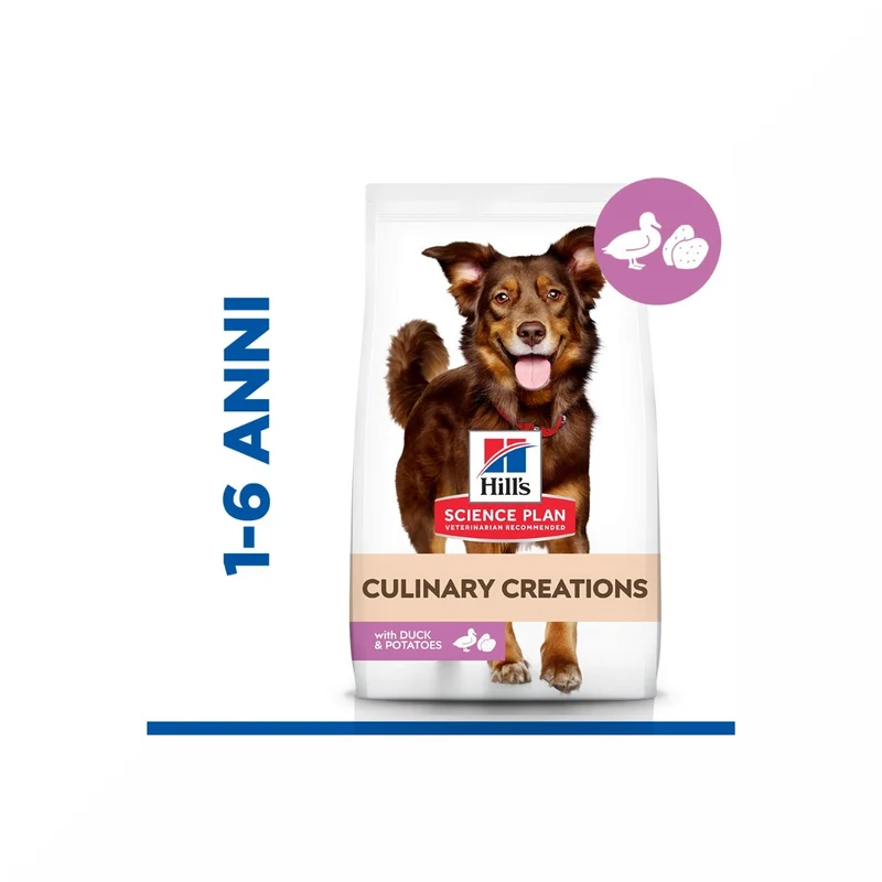 Hill's Science Plan Culinary Creations Adult Crocchette Con Anatra E Patate Per Cani Taglia Media Sacco 14kg