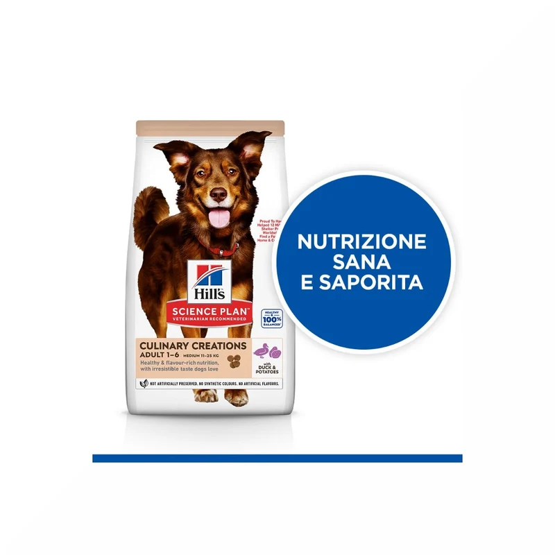 Hill's Science Plan Culinary Creations Adult Crocchette Con Anatra E Patate Per Cani Taglia Media Sacco 14kg