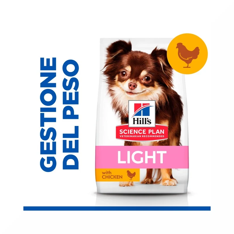 Hill's Science Plan Light Small & Mini Adult Crocchette Con Pollo Per Cani Sacco 6 Kg