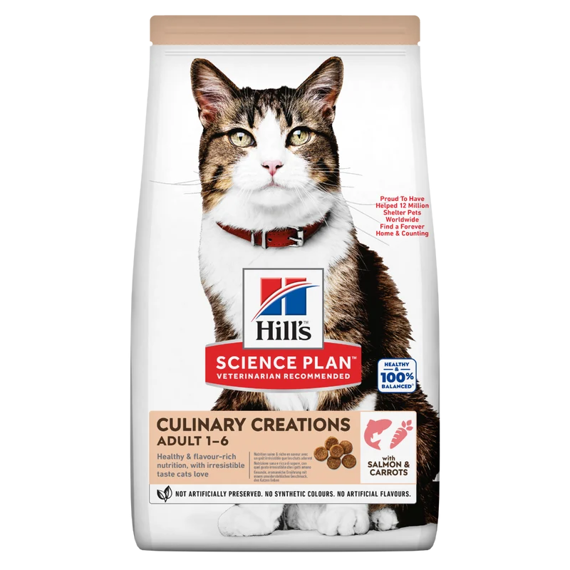 Hill's Science Plan Culinary Creations Medium Adult Crocchette per Gatti con Salmone E Carote 1,5Kg