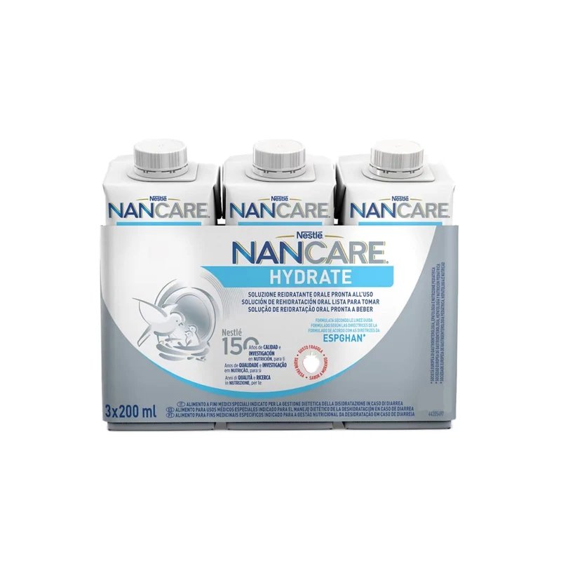Nestlé Nancare Hydrate Alimento A Fini Medici Speciali Alla Fragola 3 Brick Da 200ml