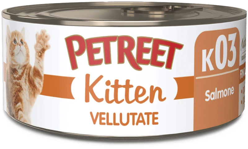Petreet Vellutate Salmone Cibo Umido Gattino Barattolo 60g