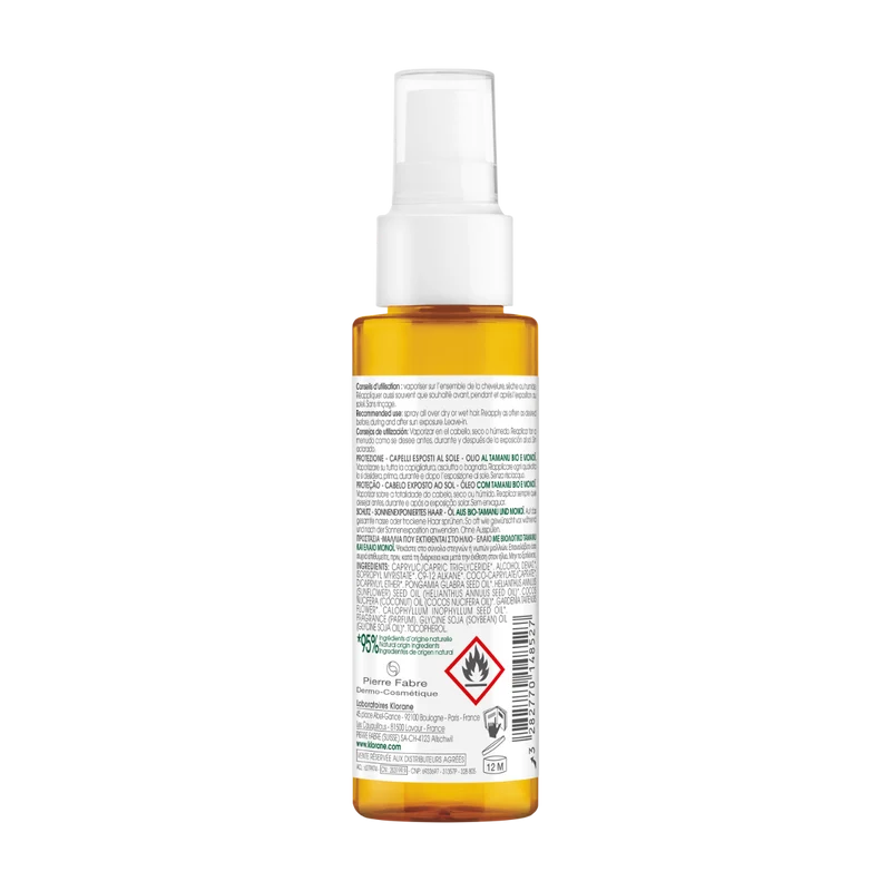 Klorane Olio al Tamanu Bio E Monoï 100ml