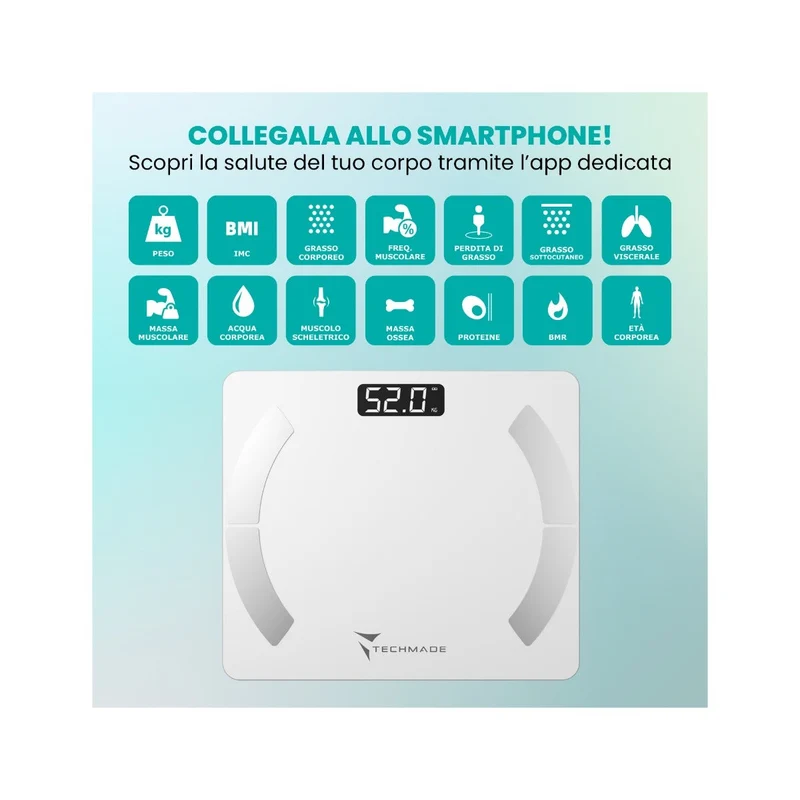 Techmade Bilancia Smart Digitale White