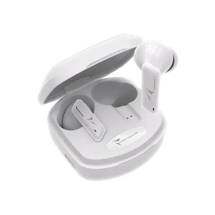 Techmade Auricolari Senza Filo Con Box Di Ricarica White