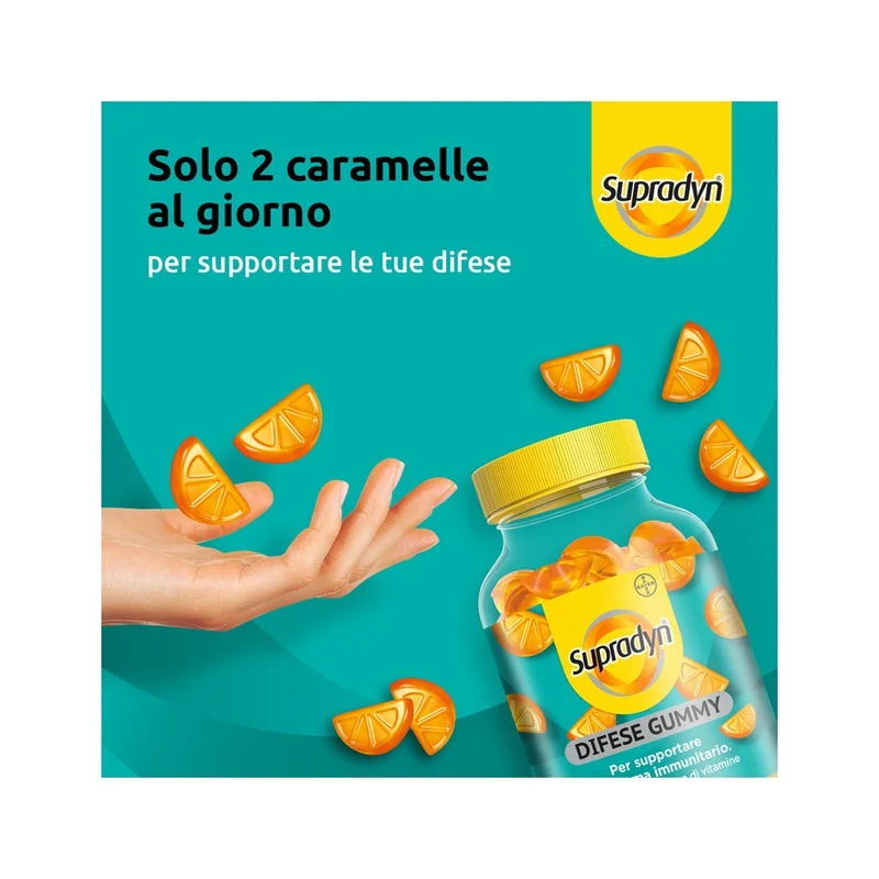 Supradyn Difese Gummy Integratore Difese Immunitarie Vitamina C Vitamina D e Zinco 60 Caramelle