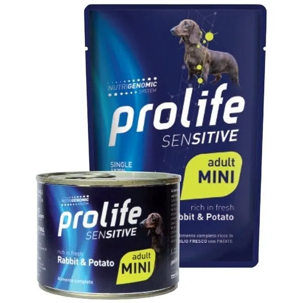 Prolife Sensitive Coniglio Con Patate Cibo Umido Per Cani Adulti Taglia Mini Lattina 200g