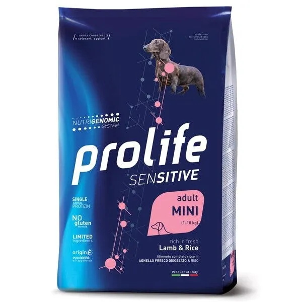 Prolife Sensitive Adult Mini Lamb & Rice Cibo Secco Per Cani Taglia Piccola Sacco 600g