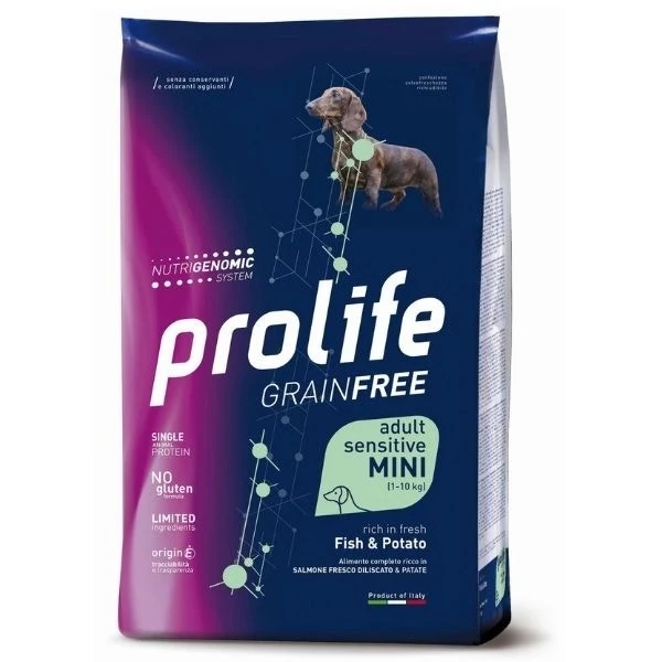 Prolife Grain Free Adult Sensitive Fish & Potato Cibo Secco Per Cani Taglia Piccola Sacco 7 Kg