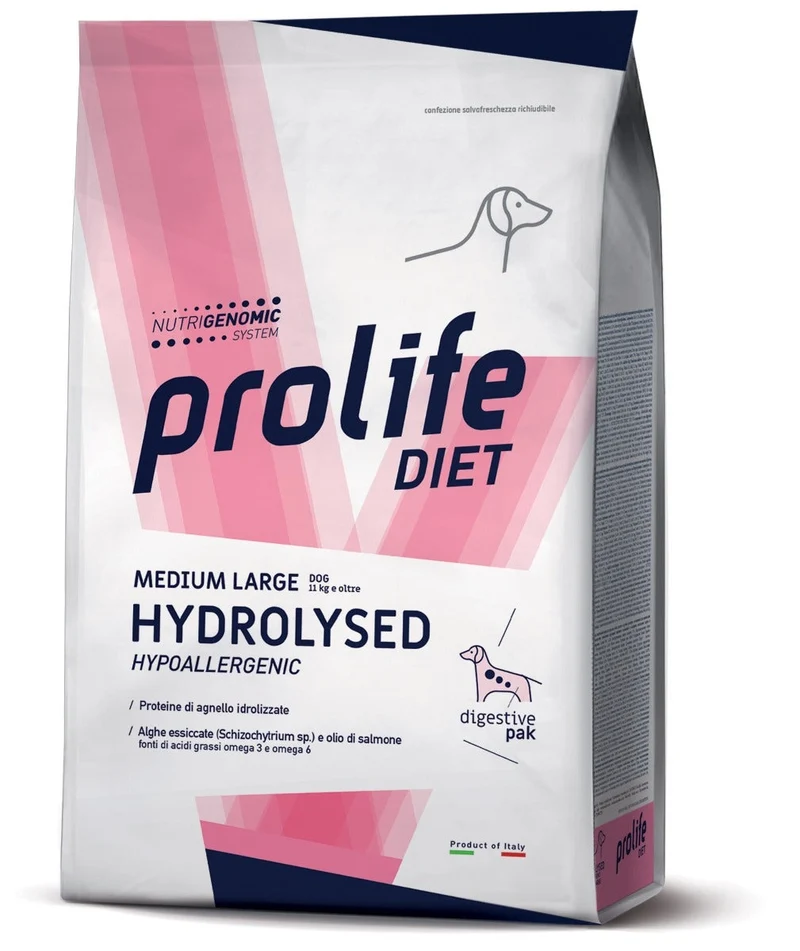 Prolife Dog Hydrolysed Hypoallergenic Cibo Secco Agnello Per Cani Taglia Media/Grande Sacco 2kg