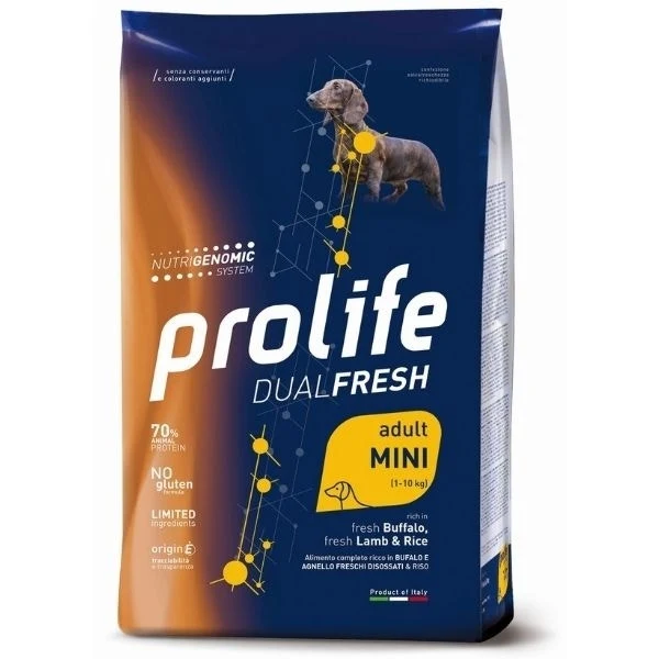 Prolife Dog Dual Fresh Adult Mini Buffalo Lamb & Rice 7Kg