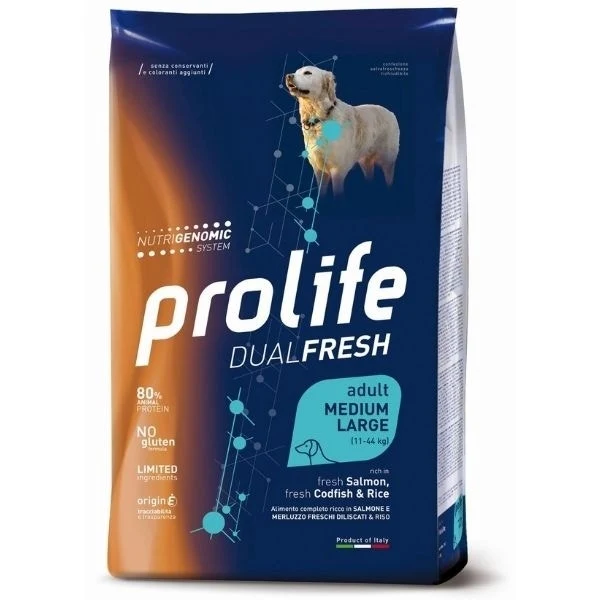Prolife Dog Dual Fresh Adult Medium/Large Salmon Codfish & Rice 2,5Kg