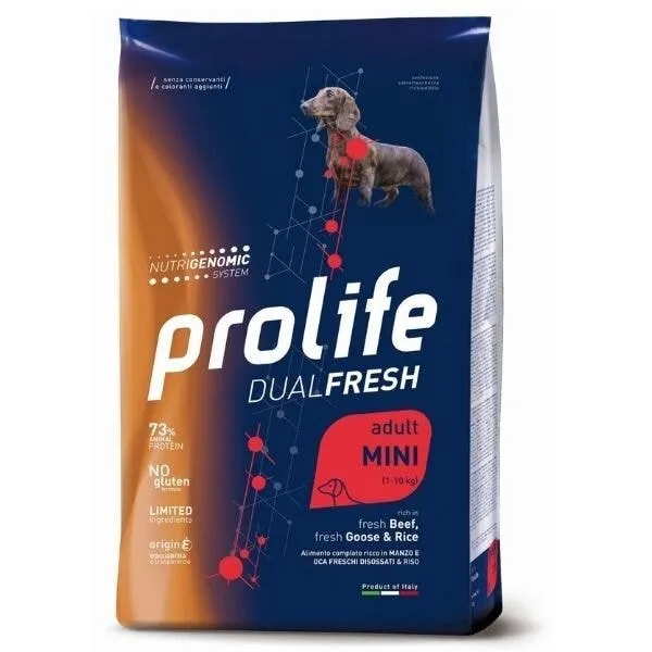 Prolife Dog Dual Fresh Adult Mini Beef Goose & Rice 2Kg