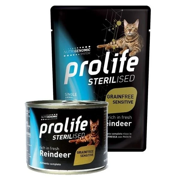 Prolife Sterilised Renna Fresca E Patate Cibo Umido Per Gatti Adulti Bustina 85g
