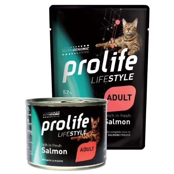 Prolife Life Style Salmone Fresco Cibo Umido Per Gatti Adulti Bustina 85g