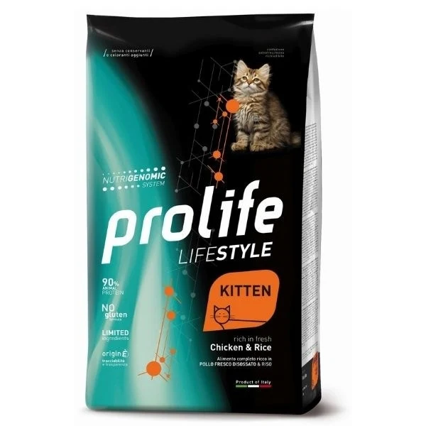 Prolife Lifestyle Pollo Fresco Disossato E Riso Cibo Secco Per Gattini Sacco 400g