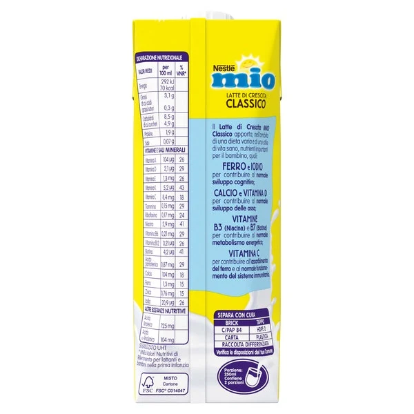 Nestlé Mio Latte Di Crescita Classico Liquido Brick 500ml