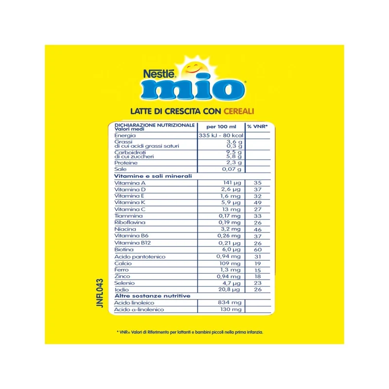 Nestlé Mio Latte Di Crescita Con Cereali Liquido Brick 500ml