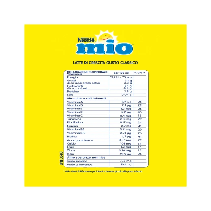 Nestlé Mio Latte Di Crescita Classico Liquido Brick 1 Litro