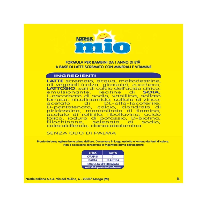 Nestlé Mio Latte Di Crescita Classico Liquido Brick 1 Litro