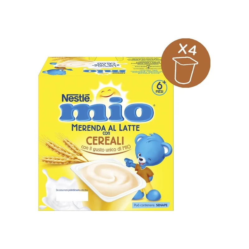 Nestlé Mio Merenda Al Latte Cereali 4 Vasetti Da 100g