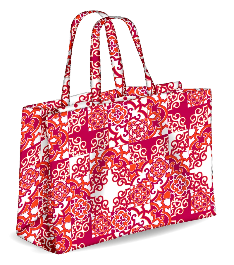 Colors Tote Borsa Mare Reversibile Colore Rosso