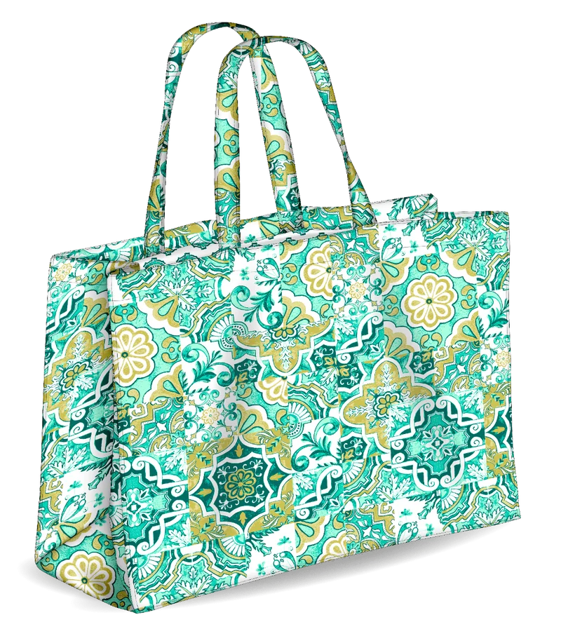 Colors Tote Borsa Mare Reversibile Colore Verde