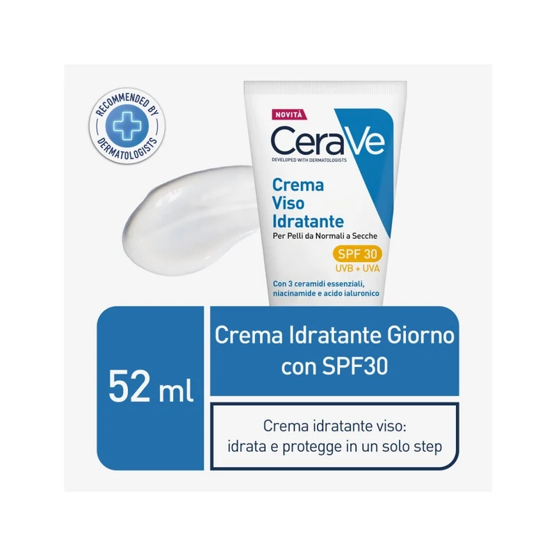 CeraVe Crema Viso Idratante SPF30 24 Ore con Acido Ialuronico 52ml