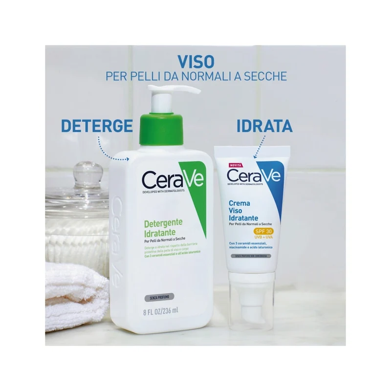CeraVe Crema Viso Idratante SPF30 24 Ore con Acido Ialuronico 52ml
