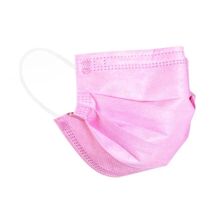 360Mask10 Mascherina Chirurgica 3 Veli Bambini 6-12 Anni Monouso Rosa 10 Pezzi