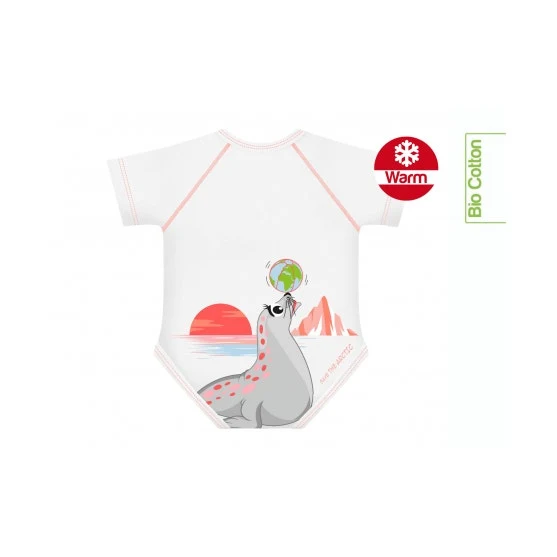 J Bimbi Body Neonato 0-36 Mesi Caldo Cotone Biologico Fantasia Foca