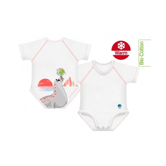 J Bimbi Body Neonato 0-36 Mesi Caldo Cotone Biologico Fantasia Foca