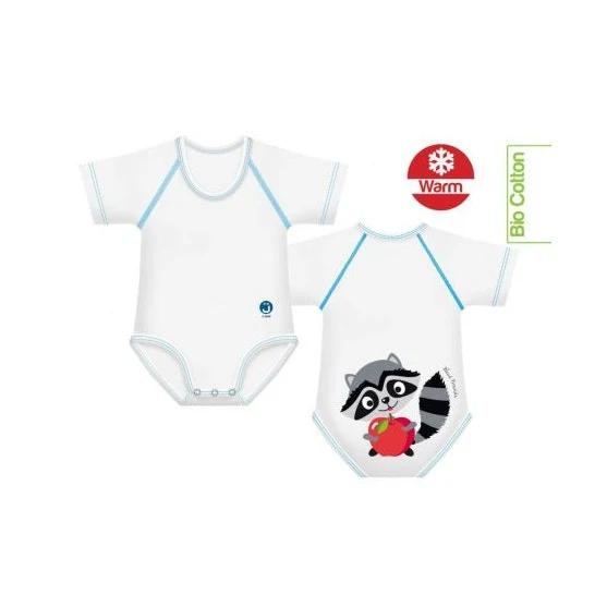 J Bimbi Body Neonato 0-36 Mesi Caldo Cotone Biologico Fantasia Procione