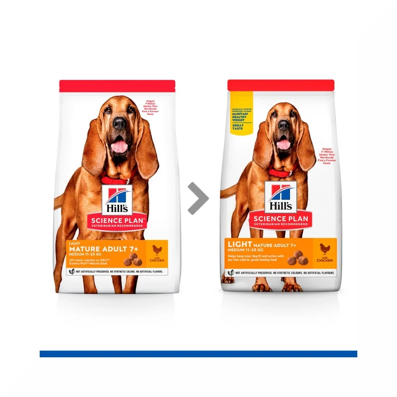 Hill's Science Plan Light Mature Adult Crocchette Con Pollo Per Cani Taglia Media Sacco 14Kg