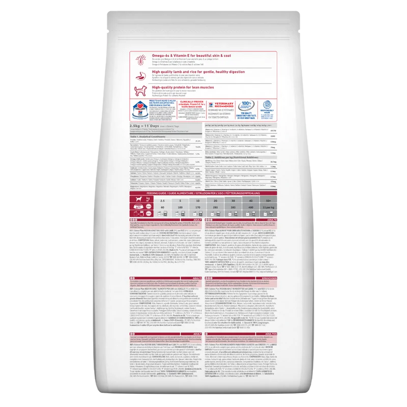Hill's Science Plan Medium Adult Crocchette con Agnello e Riso per Cani Sacco 14 Kg
