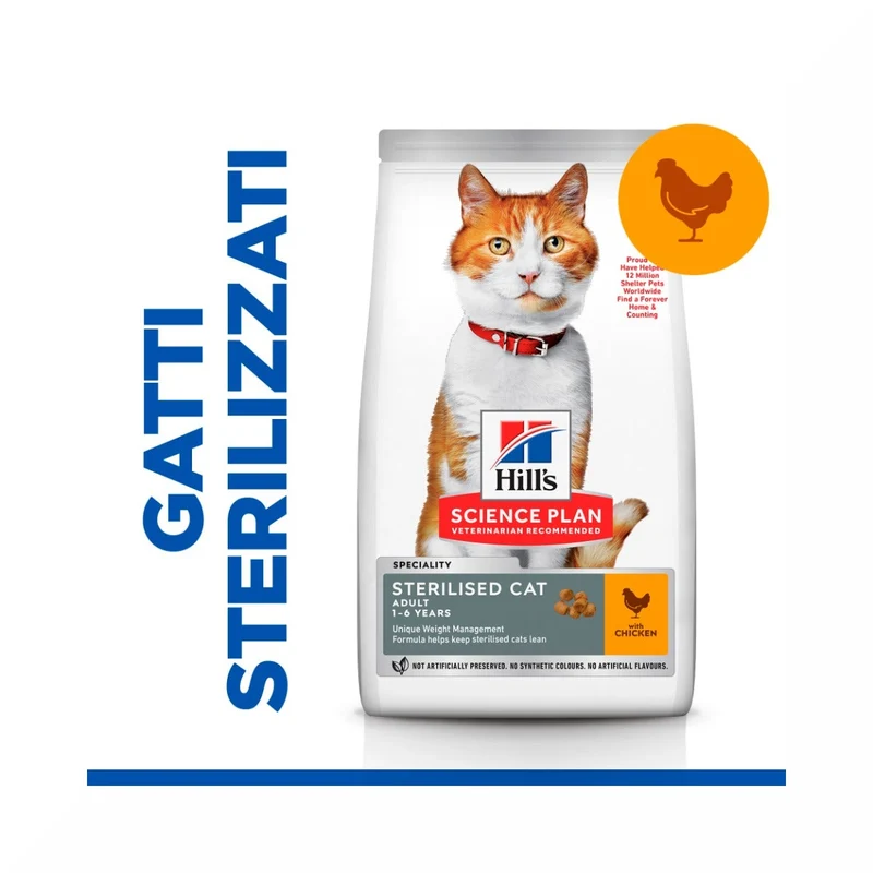 Hill's Science Plan Sterilised Cat Adult Crocchette Per Gatti Con Pollo 10 Kg