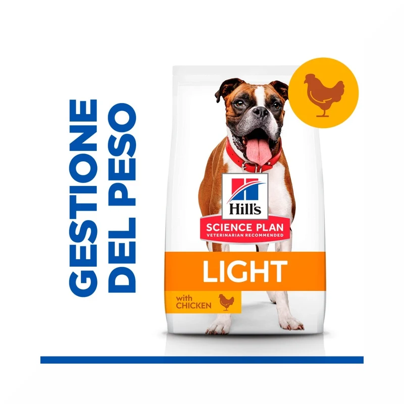 Hill's Science Plan Light Adult Crocchette Con Pollo Per Cani Taglia Media Sacco 14 Kg