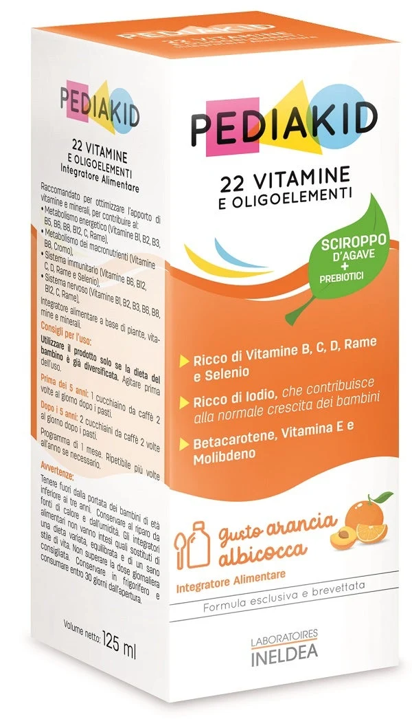 Pediakid 22 Vitamine E Oligoelementi Sciroppo 125ml