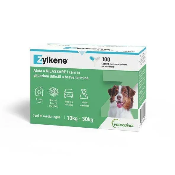 Zylkene Mangime Complementare Per Cani Taglia Media 10-30 Kg 100 Capsule
