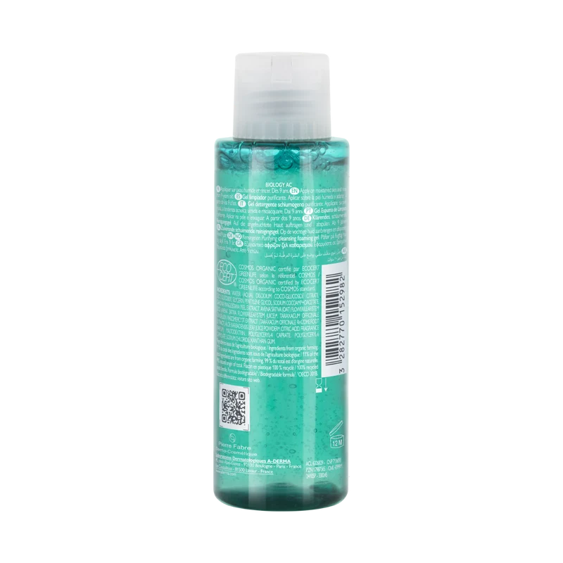 A-Derma Biology AC Gel Detergente Schiumogeno Purificante Anti-imperfezioni 100ml