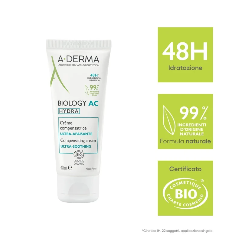 A-Derma Biology Ac Hydra Crema Compensatrice Ultra-lenitiva Anti-imperfezioni 40ml