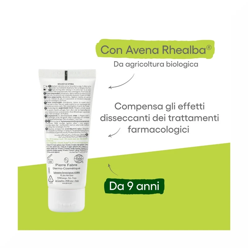 A-Derma Biology Ac Hydra Crema Compensatrice Ultra-lenitiva Anti-imperfezioni 40ml