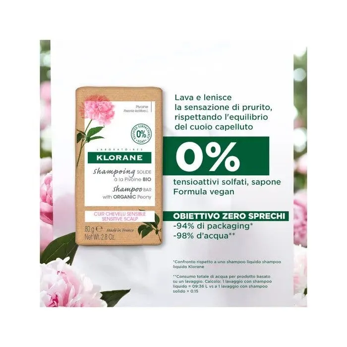 Klorane Shampoo Solido Lenitivo Peonia Bio 80g