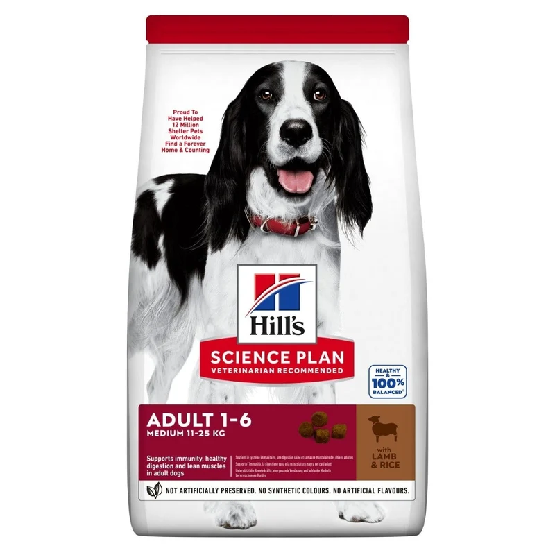 Hill's Science Plan Medium Adult Cibo Secco Con Agnello E Riso Cani Adultu Taglia Media Sacco 12kg