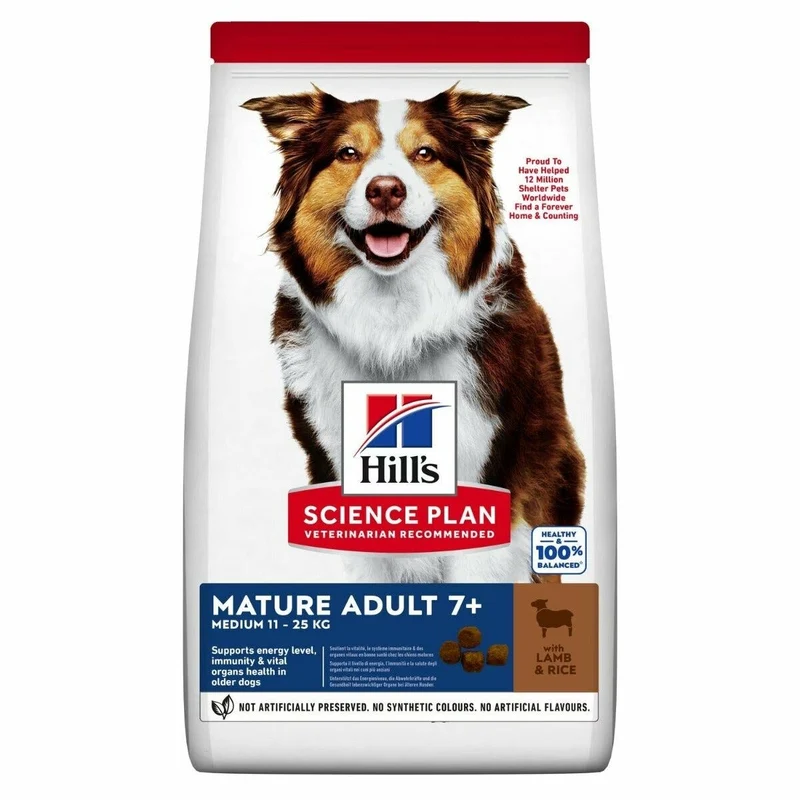 Hill's Science Plan Medium Mature Adult Cibo Secco Con Agnello E Riso Cani Adulti 7+ Taglia Media Sacco 12kg