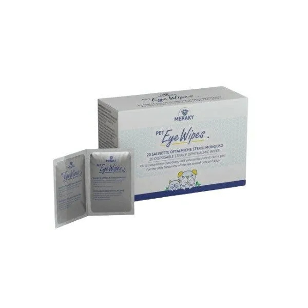 Pet Eye Wipes Salviette Oftalmiche per Cani e Gatti 20 Pezzi