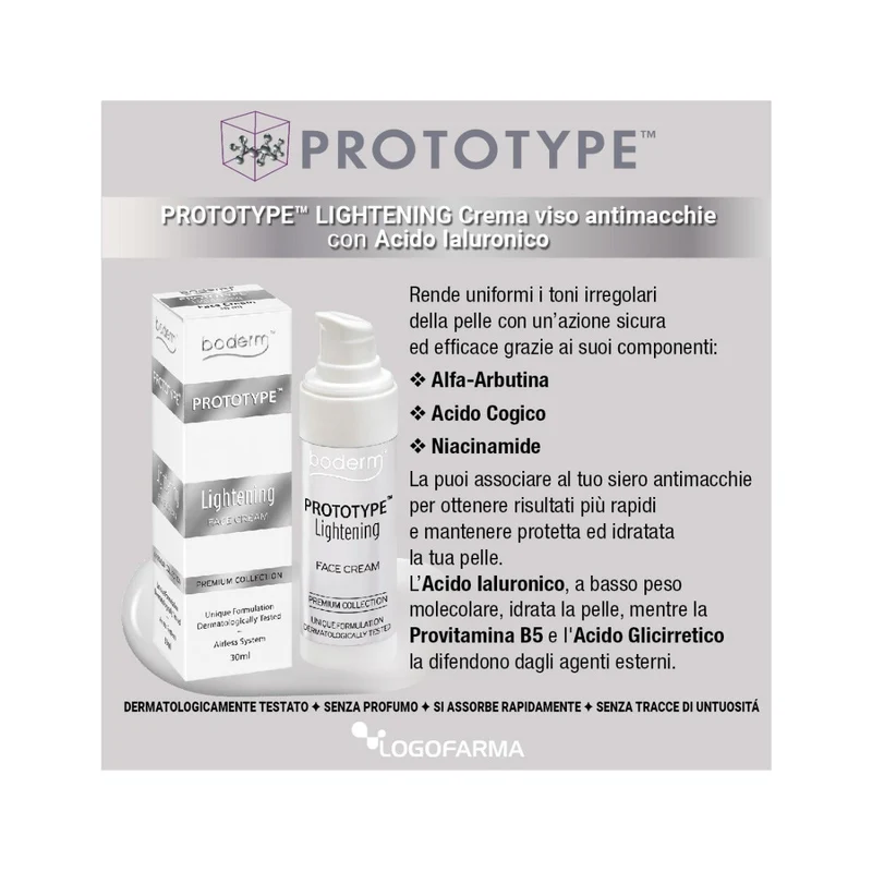 Boderm Prototype Lightening Crema Viso Anti-Macchie 30ml