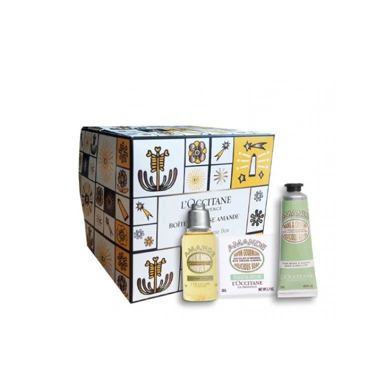 L'Occitane Kit Sorpresa Mandorla Olio Doccia 35ml+Sapone Solido 50gr+Crema Mani 30ml