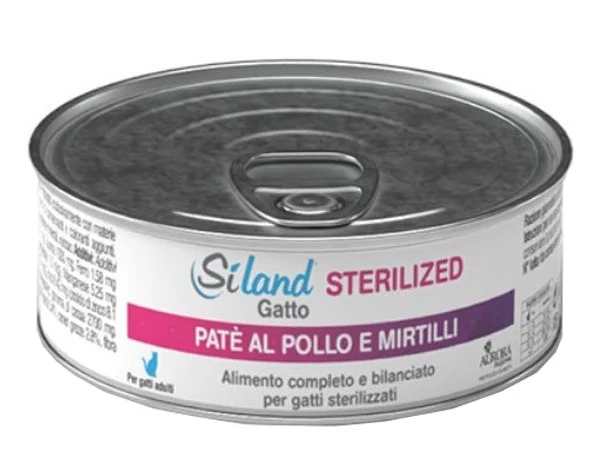Siland Cibo Umido Patè Pollo/Mirtilli Gatti Adulti Sterilizzati 85g