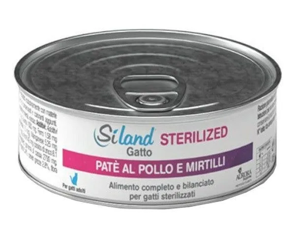 Siland Cibo Umido Patè Pollo/Mirtilli Gatti Adulti Sterilizzati 85g
